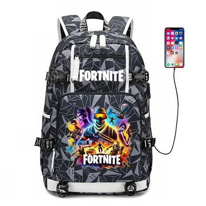 Mochila escolar Fortnite con estampado del juego para estudiantes, niños y niñas, gran capacidad, impermeable, ligera y resistente, regalo de cumpleaños