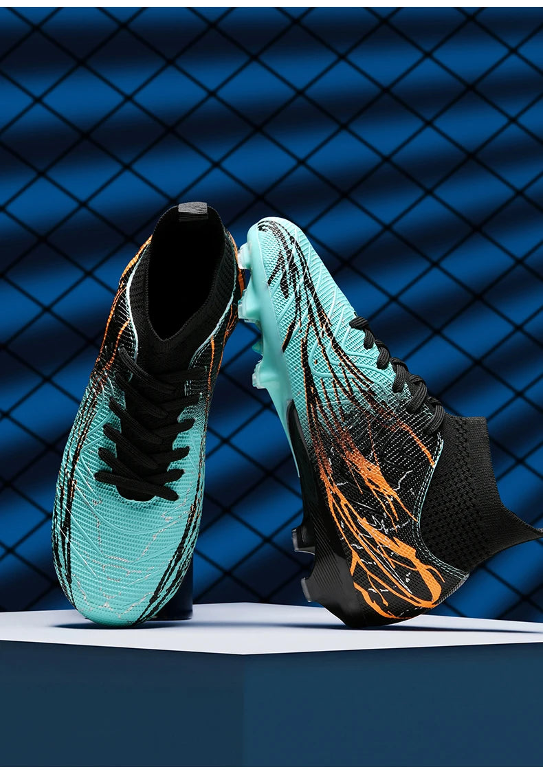 Chaussures de football à crampons FG pour terrain ferme, coupe basse, à lacets, pour hommes, professionnelles, antidérapantes, résistantes à l'usure, pour entraînement sur herbe naturelle