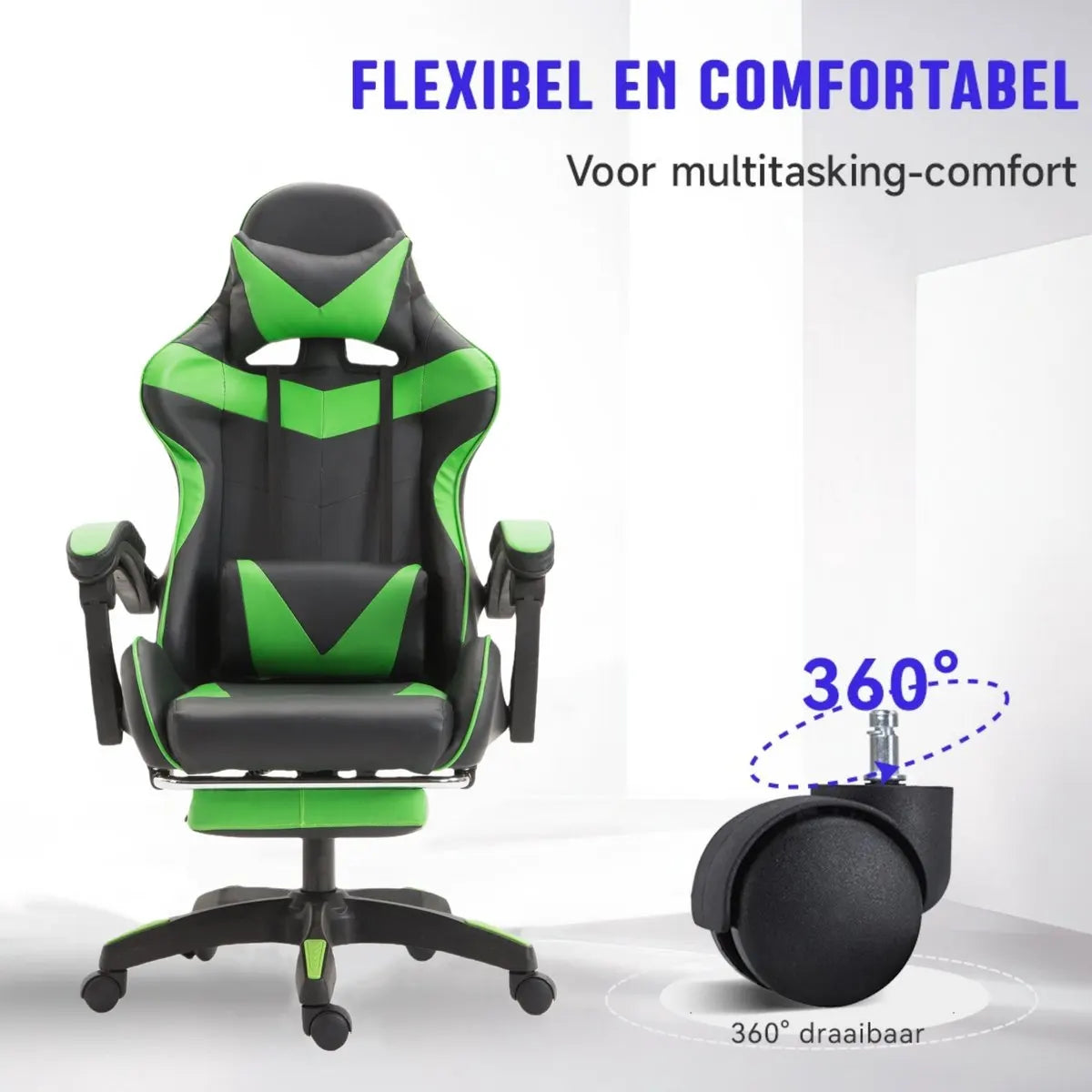 Gaming chair Gaming armchair Height Adjustable Office Chair with Adjustable Recumbent Function with Cat Ears and Pillows