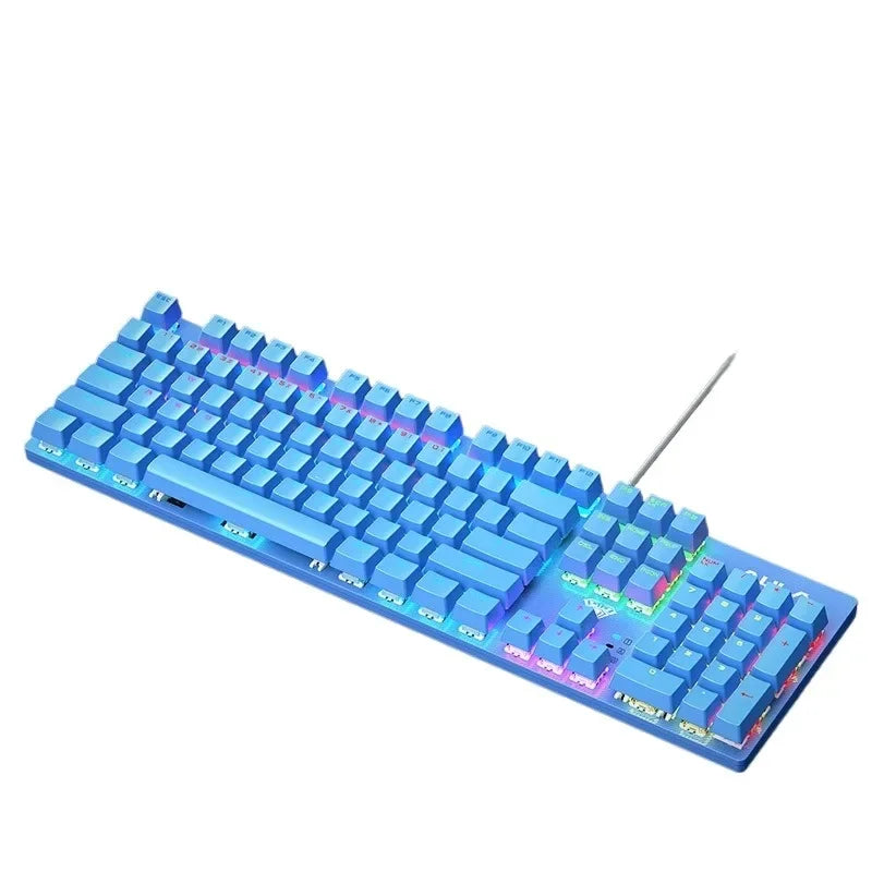 Wired Mechanical keyboard Gamer USB Keyboards gaming Backlit Musical 100% Computer 104 keys keyborad Ergonomic Pc key board