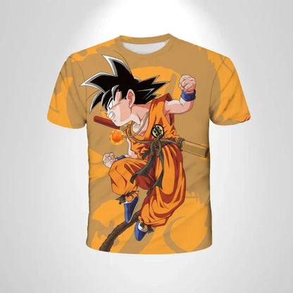 Dragon Ball 3D-nyomtatott póló gyermekruházathoz, felnőtt nyári rövid ujjú anime póló, alkalmi és divatos