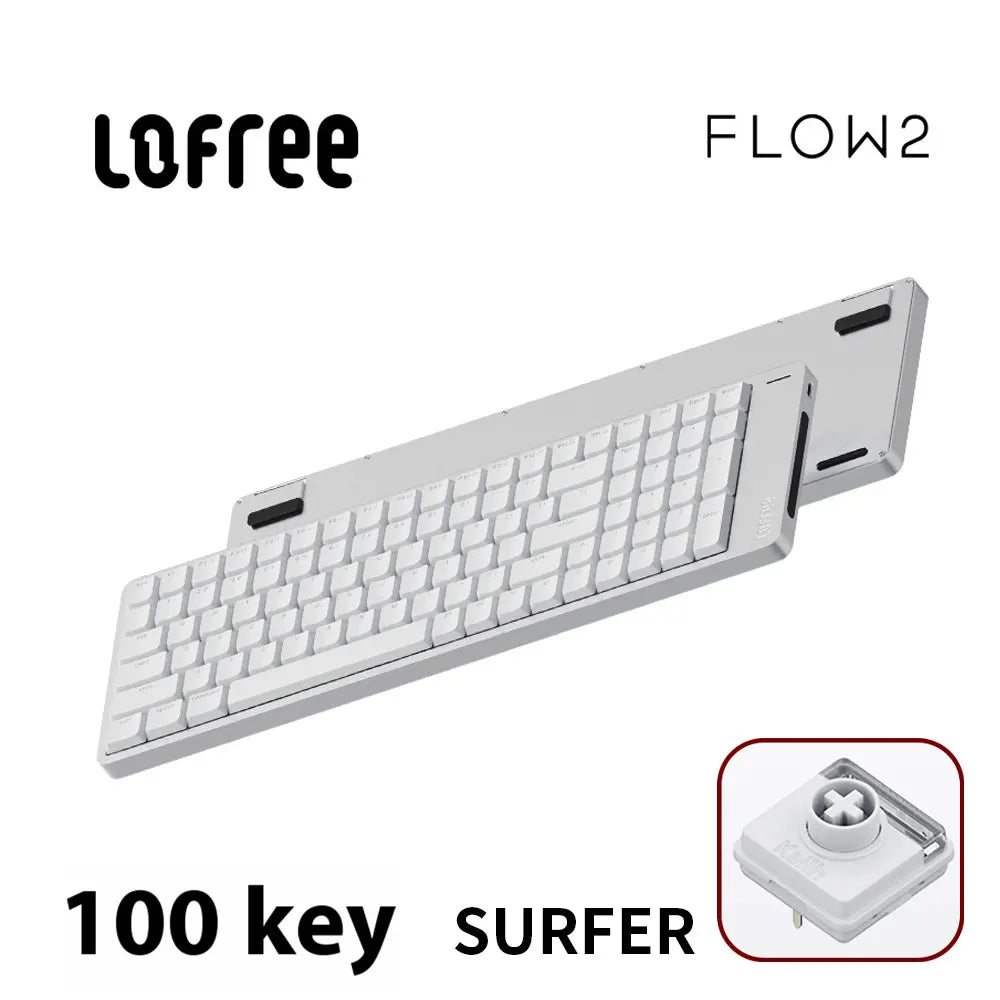 Tastiera meccanica Lofree FLOW2 Business Office, wireless Bluetooth e cablata, silenziosa con suono delicato, compatibile, mute, blocco in alluminio