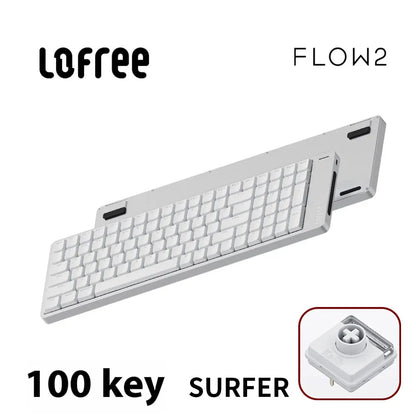 Tastiera meccanica Lofree FLOW2 Business Office, wireless Bluetooth e cablata, silenziosa con suono delicato, compatibile, mute, blocco in alluminio