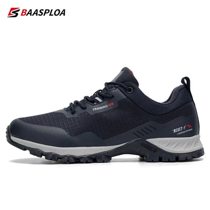Baasploa Men New Hiking Shoes Outdoor Waterproof Wear Resistant Non Slip Sneakers Male Casual Lightweight Lace-Up Walking Shoes