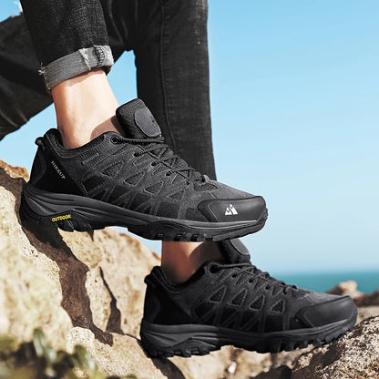 HIKEUP Zapatillas de exterior de moda para hombre, calzado deportivo casual de senderismo, botas de trekking de montaña y camping, antideslizantes y resistentes al desgaste