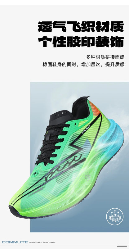 Men Running Shoes Carbon Board Specialty Marathon Sports Breathable Lightweight Women's Comfortable Nonskid Chunta Sneakers