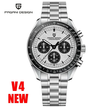 Montre pour homme PAGANI DESIGN (nouveau modèle V5 PD1701) – Chronographe sportif de type « Speed » à quartz, verre saphir avec traitement antireflet, étanche jusqu'à 100 mètres.