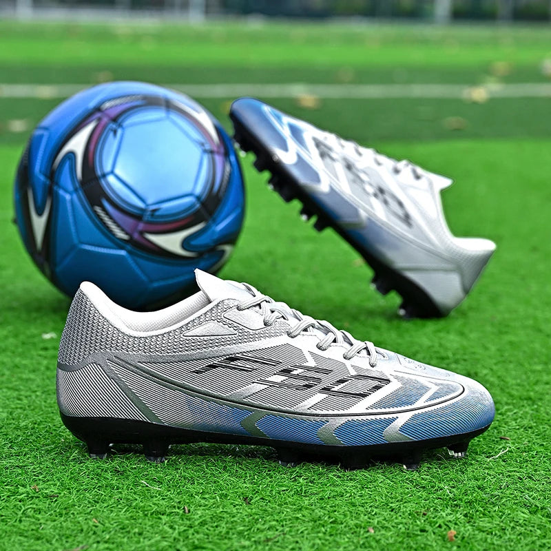 Chaussures de football FG/TF populaires, crampons de football unisexes à tige basse, baskets de football pour terrain, crampons d'entraînement rapides, crampons antidérapants à pointes longues