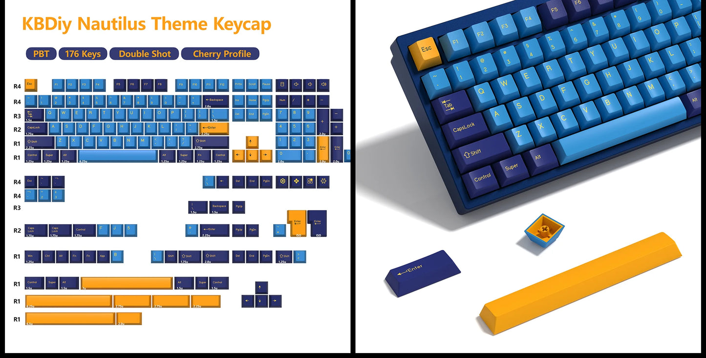 KBDiy GMK Illusion Set di tasti profilo Cherry Double Shot PBT ISO per tastiera meccanica gamer Kit Gaming stile rétro