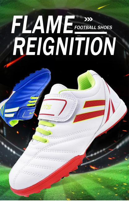 Boy Girl Tf Children's Football Shoes Hook Loop Football Boots No Spikes Lacrosse Beginner Cricket Shoes Baseball Shoes