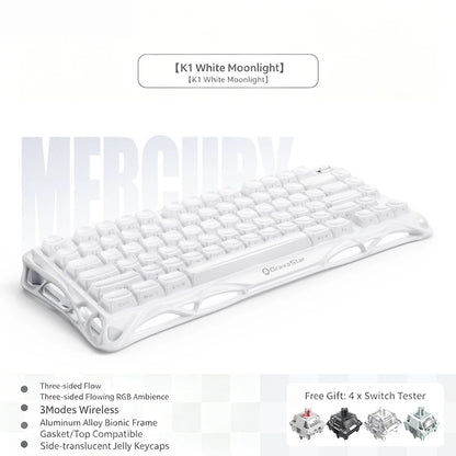 Mercury K1 Grava Star Breaking 75 RGB Mechanical Keyboard Gaming Bluetooth 2.4G Wired RGB Hotswap Gamer Non-contact Keyboard