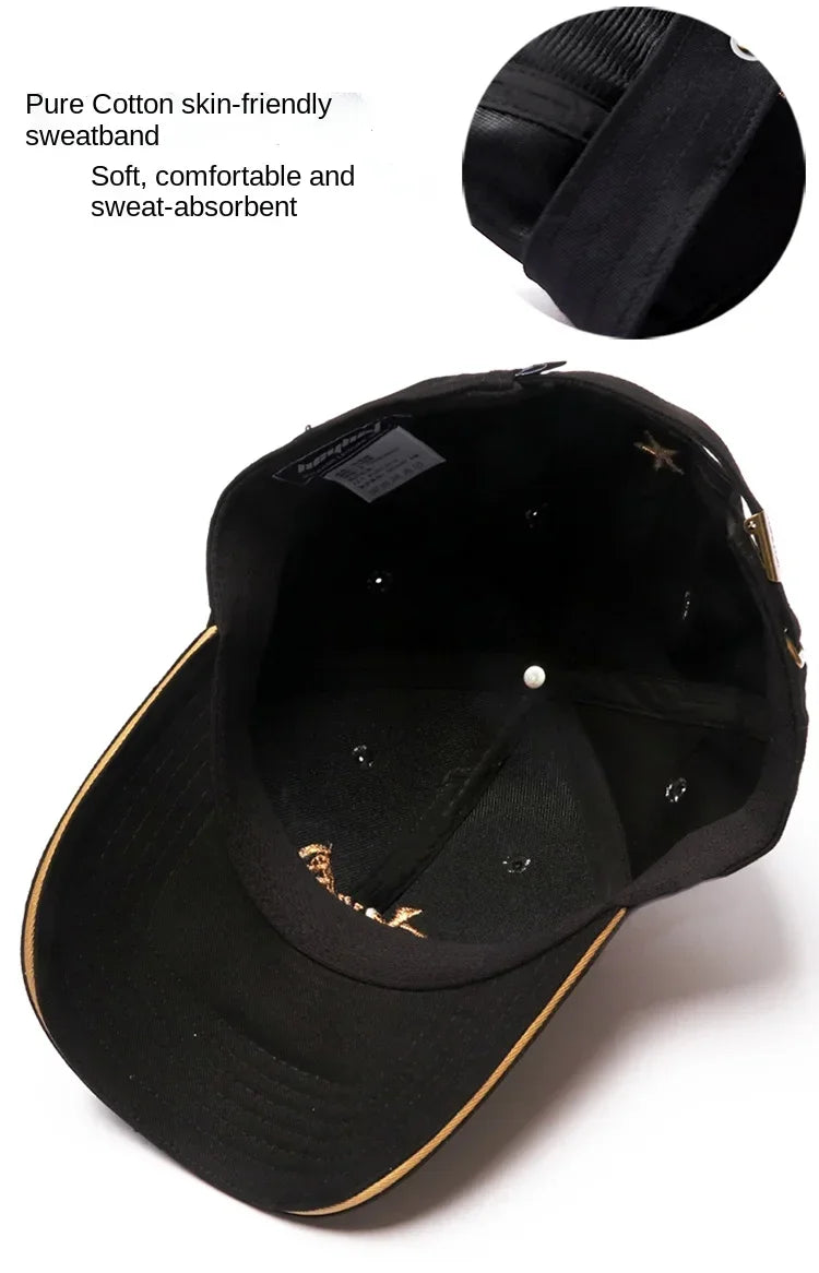Men's Hat Baseball Cap for Men New Fashion Luxury Brand Embroidery Chinese Style Big Size Cotton Trucker Hat HipHop For 4seasons