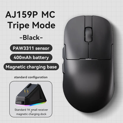 AJAZZ AJ159 APEX/AJ159PRO Wireless Gamer Mouse with RGB Magnetic Charging Base Lightweight  AJ159P Gaming Mouse for PC Laptop