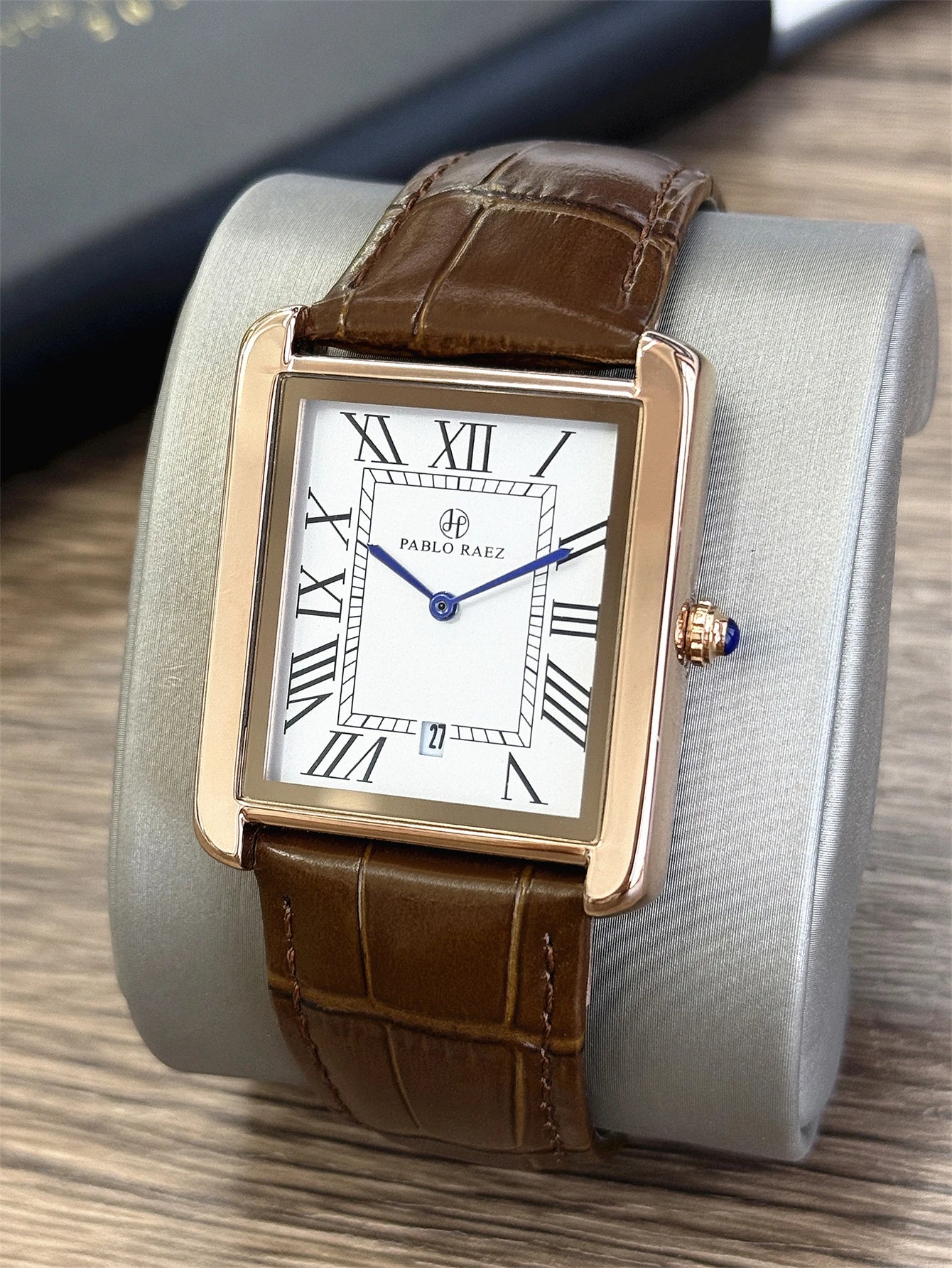 Men Watch Business Retro Classic Calendar Luxury Leather Waterproof Male Fashion Quartz Clock Watches with Box and Spare Battery