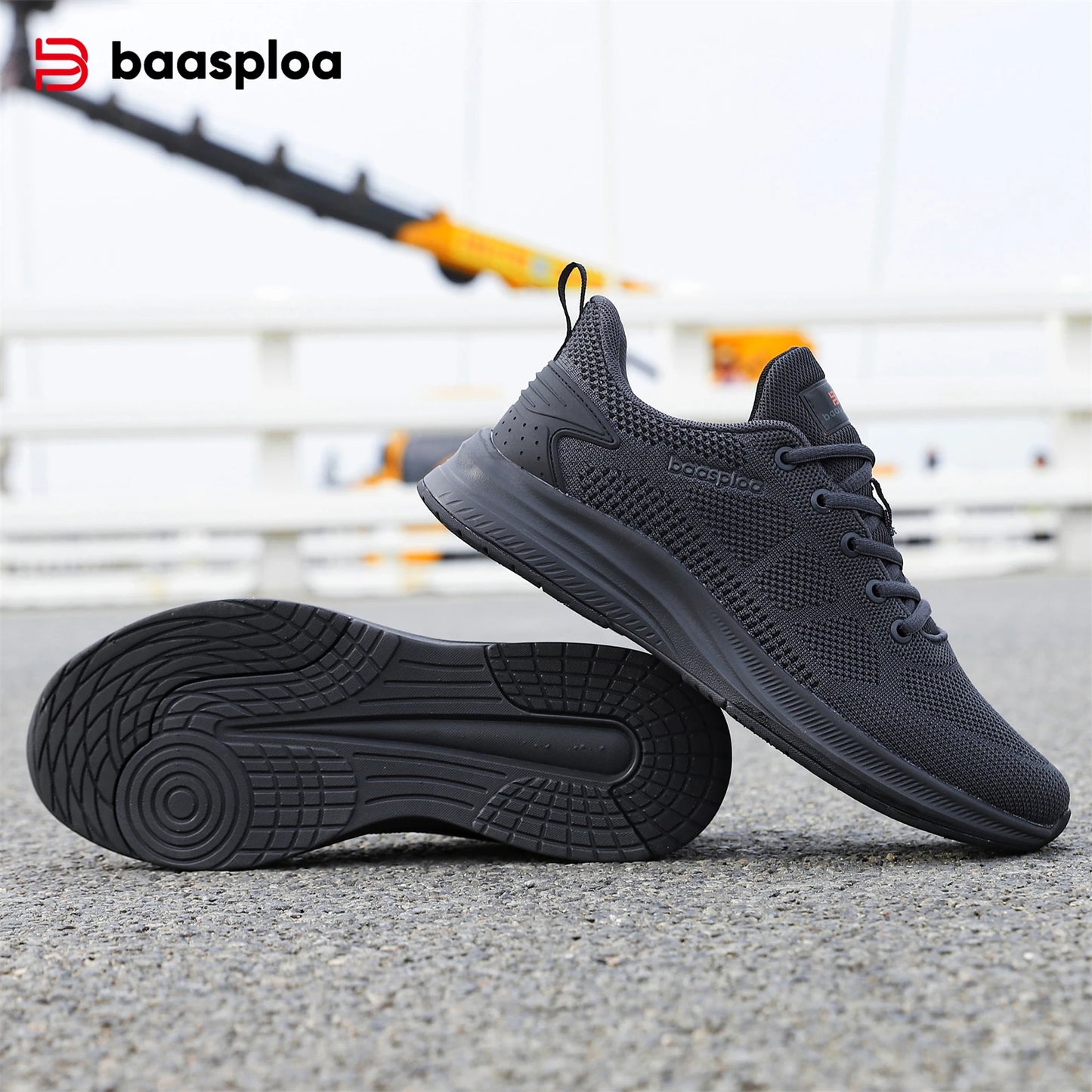 Baasploa Men Running Shoes Brand Male Designer Mesh Casual Sneakers Lightweight Lace-Up New Male Outdoor Sports Tennis Shoe