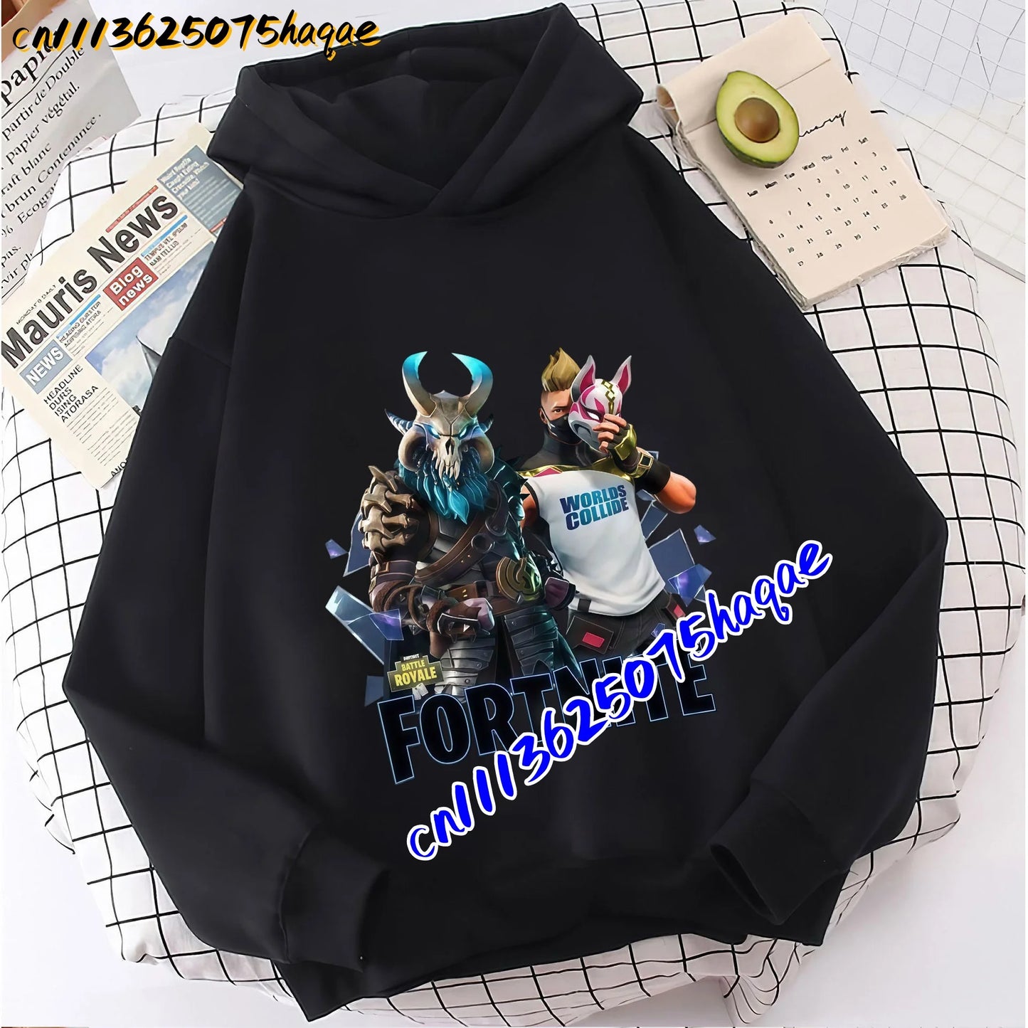 Детски суитшърт с качулка FORTNITED с дълъг ръкав за момичета и момчета, streetwear стил, аниме мода, горнище за деца и бебета, подарък