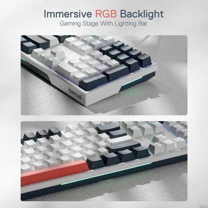 Redragon K668 RGB Gaming Keyboard, 108 Keys Wired Mechanical Keyboard w/Extra 4 Hotkeys Upgraded Hot-swappable Socket，Red Switch