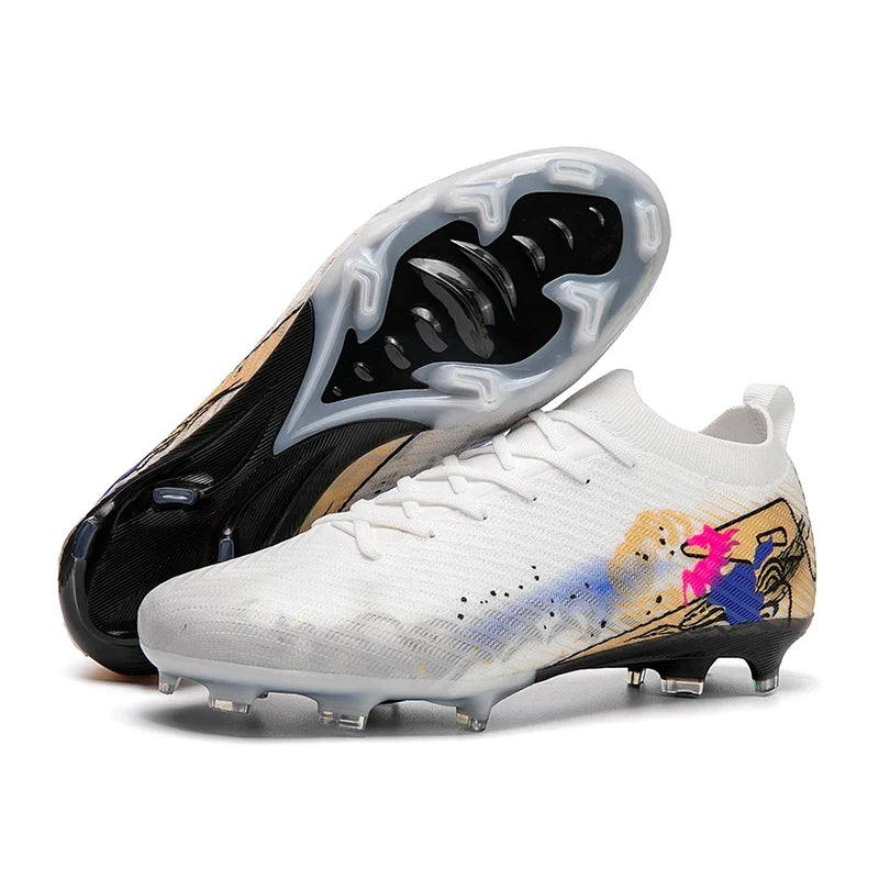 Nouvelles chaussures de football pour hommes, chaussures d'entraînement, chaussures de soccer, crampons longs FG, chaussures d'extérieur antidérapantes, chaussures de match ultralégères, livraison directe