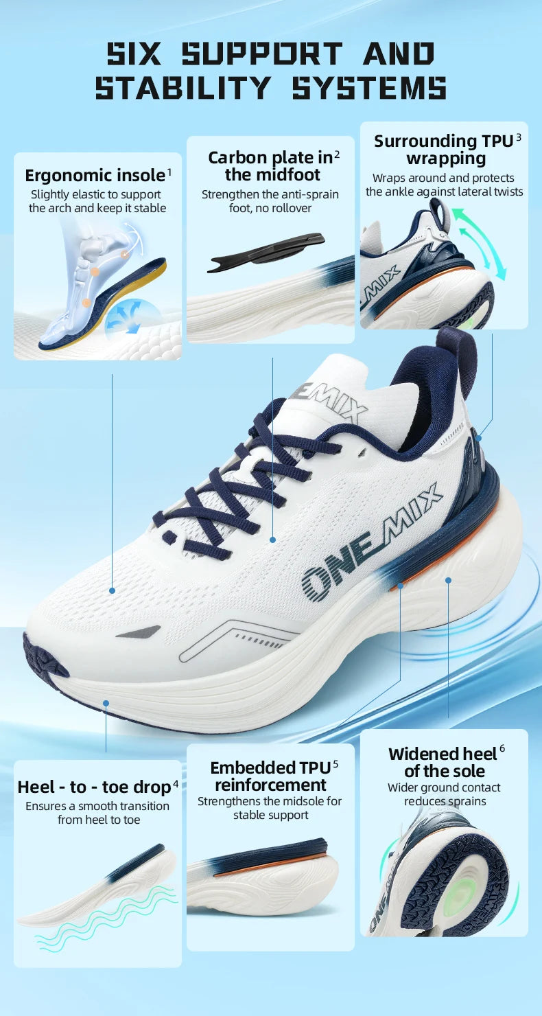 ONEMIX Nové běžecké boty s polstrováním pro ženy a muže, lehké, módní outdoorové tenisky, sportovní obuv na silnici, trénink, jogging, fitness