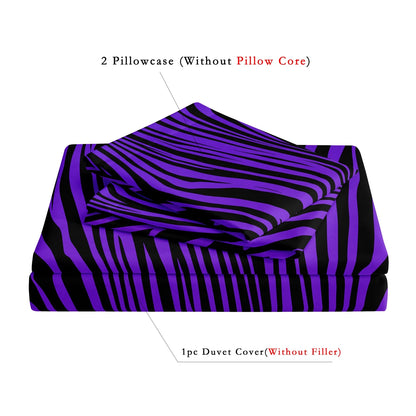 3pcs Bedding Set Rose Red Zebra Print Leopard Print Digital Print Duvet Cover Set, Digital Print, Suitable for Family Hotel Dormitory