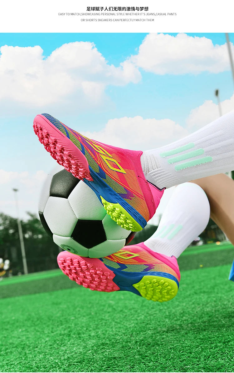 Men Soccer Shoes Cleats FG/TF Professional Original Women Football Boots Society Grass Indoor Training Unisex Non-Slip Sneakers.