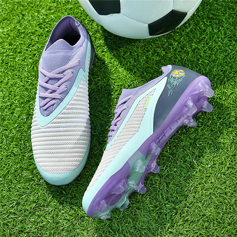 New Men Soccer Shoes Adult Non Slip Football Boots Outdoor Sport Boys Long Spikes Training Cleats Breathable Match Comfortable