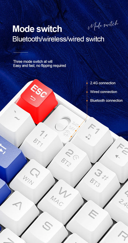 SMAILWOLF MK87 teclado mecânico sem fios Bluetooth para e-sports, com teclas completas, hot-swap e personalização