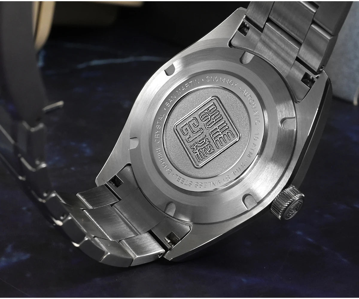 San Martin 39mm MOP Dial Sport Gada Watch Luxury Dress Men Miyota 90S5 Automatic Mechanical Wristwatch Waterproof 100m SN0144