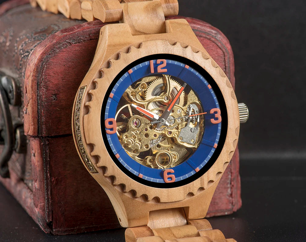 BOBO BIRD Wood Mechanical Watch Men Relogio Masculino Big Mens Watches Top Brand Luxury Timepieces erkek kol saati Dropshipping