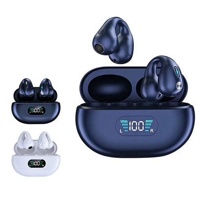 Casque Bluetooth Lenovo à clip d'oreille avec autonomie ultra-longue, casque à conduction osseuse supra-auriculaire à réduction de bruit
