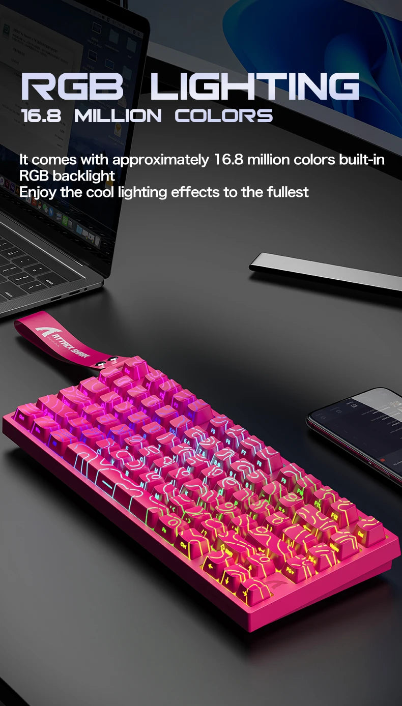 ATTACK SHARK R82 HE Wired 75% Magnetic Keyboard RGB 8000Hz Rapid Trigger 0.005mm Actuation Gaming Keyboard