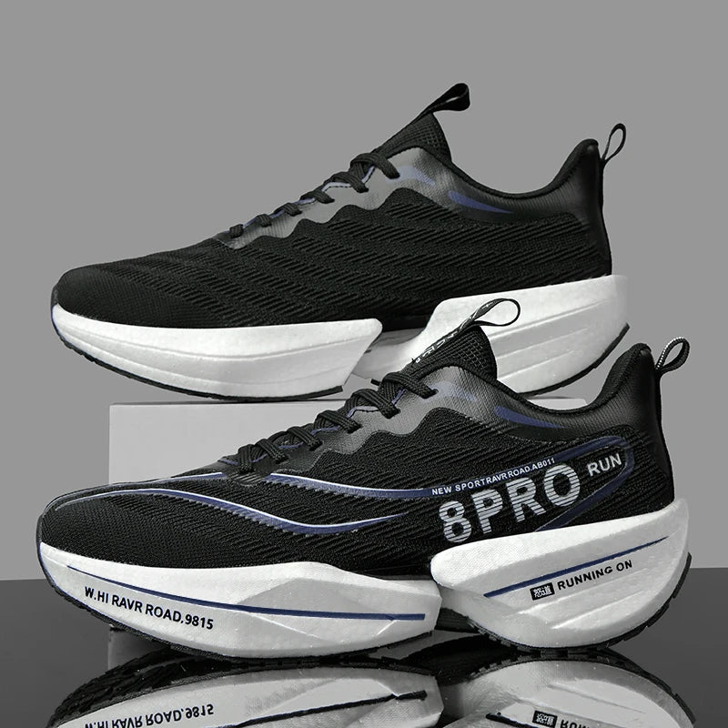 Herren-Sneaker mit Carbon-Platte, Outdoor-Sportschuhe mit weicher Sohle und Mesh-Obermaterial, Laufschuhe, leichte, rutschfeste Freizeitschuhe für Paare, Tennisschuhe