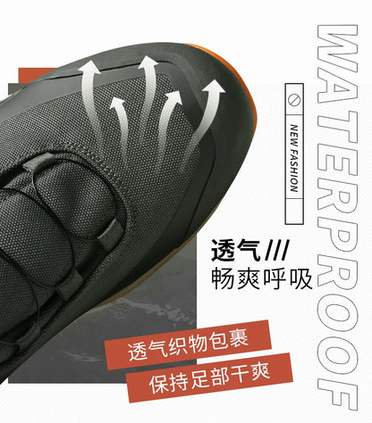 HUMTTO hiking shoes men's winter high-top warm non-slip hunting shoes women outdoor sports cushioning snow boots Tactical boots