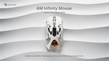 Angry Miao Infinity Gaming Wireless Mouse Hot-Swappable Metal Ultralight Hollow PAW3950 Dual 8K Wired Tri-Mode