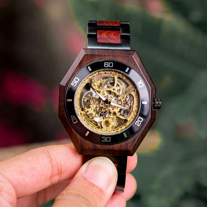 BOBO BIRD Wood Mechanical Watch Men Relogio Masculino Big Mens Watches Top Brand Luxury Timepieces erkek kol saati Dropshipping