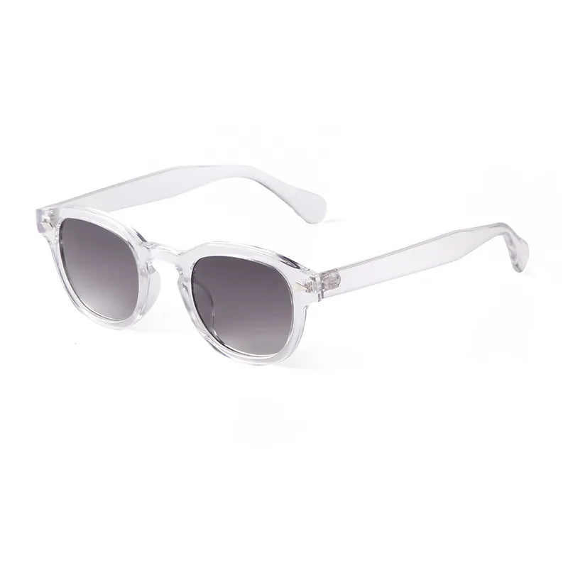 JNPCXI Vintage Round Sunglasses Women Men Retro Rivet Blue Gradient Female Sun Glasses UV400