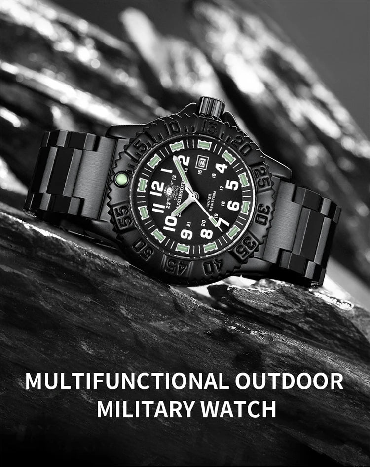 ADDIESDIVE Men’s Luxury Military Sport Quartz Watch  Luminous Dial, Rotating Bezel, Nylon Strap & 50M Water Resistant