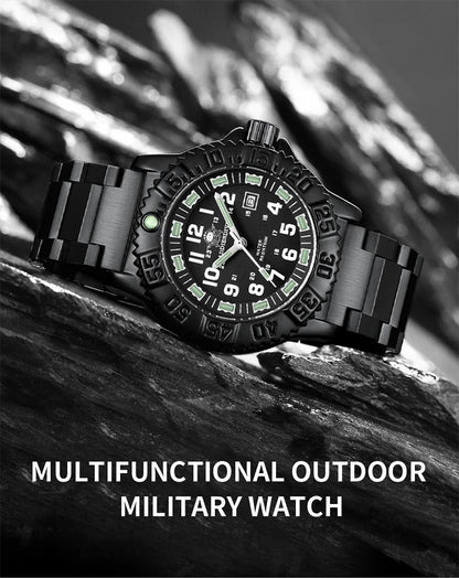 ADDIESDIVE Men’s Luxury Military Sport Quartz Watch  Luminous Dial, Rotating Bezel, Nylon Strap & 50M Water Resistant