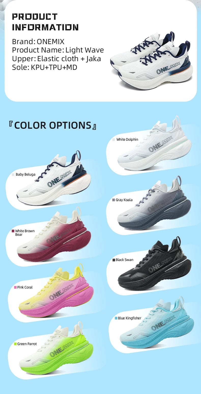 ONEMIX 2026 Jogging Running Shoes, Unisex Lightweight Sneakers, Road Wear-Resistant Fashion Sports Fitness Shoes