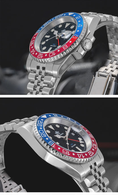 ADDIESDIVE AD2050 Men GMT Watch Swiss Ronda 515-24 BGW9 Super Luminous 20Bar Waterproof reloj 316L Stainless Steel Quartz Watch