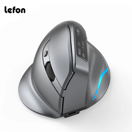 ZELOTES F-26C Vertical Mouse 2.4G Wireless Bluetooth Mouse Ergonomic Silent Gaming Mice 3200DPI LED Display Screen for PC Laptop