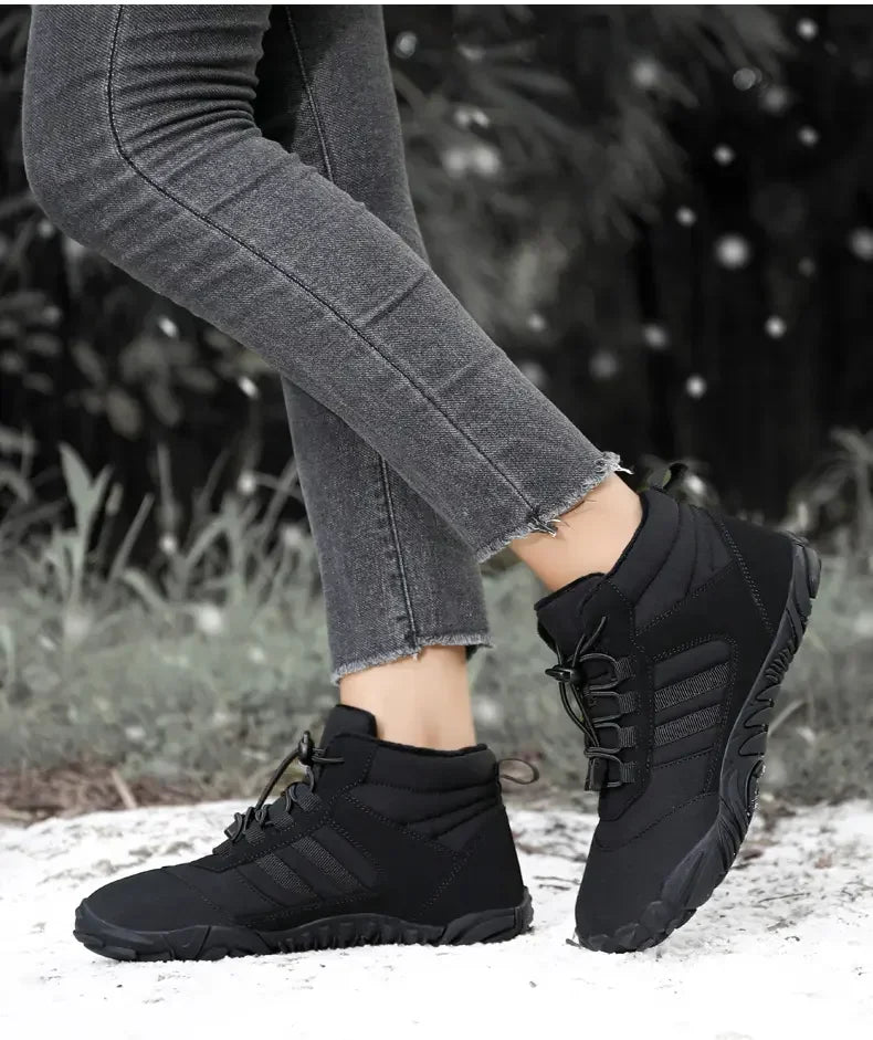 Bottes de randonnée d'hiver pour hommes, chaussures de randonnée imperméables en fourrure, baskets à cheville, chaussures de travail d'extérieur en fourrure, bottes de neige pour femmes, grande taille 47