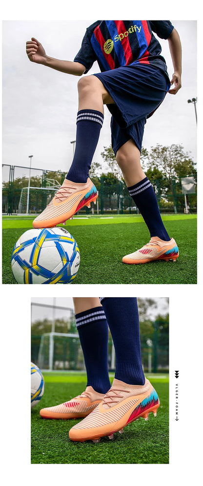 New Men Soccer Shoes Cleats Women Professional Football Boots Training Outdoor Durable Firm Ground Lightweight Adult Rugby