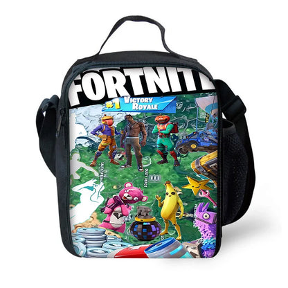 Zaini per bambini con design Hot Game, borsa pranzo e astuccio, borse scuola per alunni ad alta capacità, per bambino e bambina, regalo ideale F-FortniteS