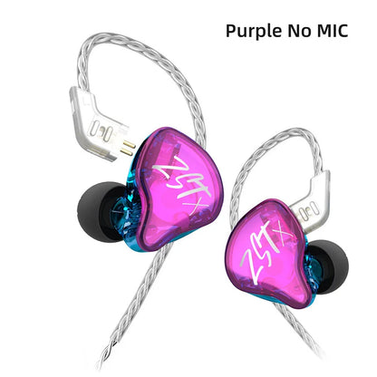 Écouteurs intra-auriculaires KZ ZSTX 1BA 1DD hybrides, câble détachable plaqué argent, écouteurs filaires HiFi pour la musique et les jeux