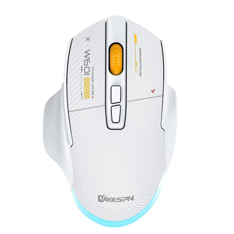 12800DPI 2.4G Wireless Bluetooth Wired Tri-mode Mouse Mute Button Macro Programming Carbon Fiber Gaming Mouse 500mAh 7 Keys