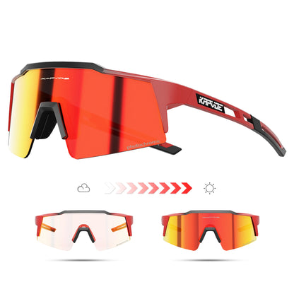 Kapvoe Fotochromowe okulary rowerowe dla mężczyzn Okulary modowe Rower górski Rower szosowy Okulary do jazdy na świeżym powietrzu Okulary sportowe MTB