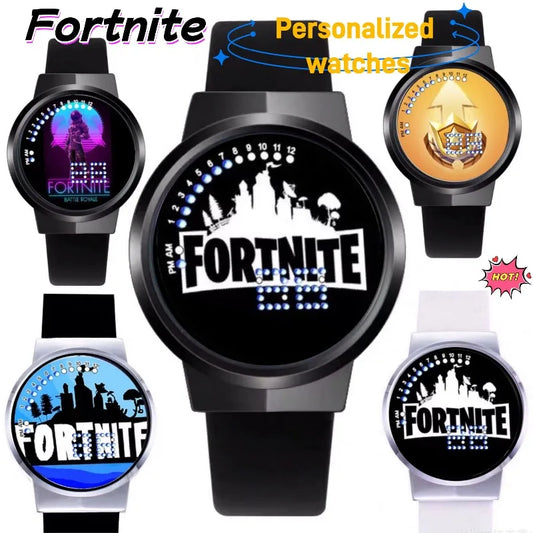 Fortnite laikrodis – mielas madingas animacinio stiliaus personalizuotas kawaii LED elektroninis laikrodis su jutikliniu naktiniu apšvietimu, dovana moksleiviams ir draugams