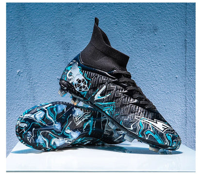 1 paire de chaussures de football pour adultes avec crampons TF, pour les étudiants, durables, antidérapantes, pour l'entraînement sur gazon et les matchs de football