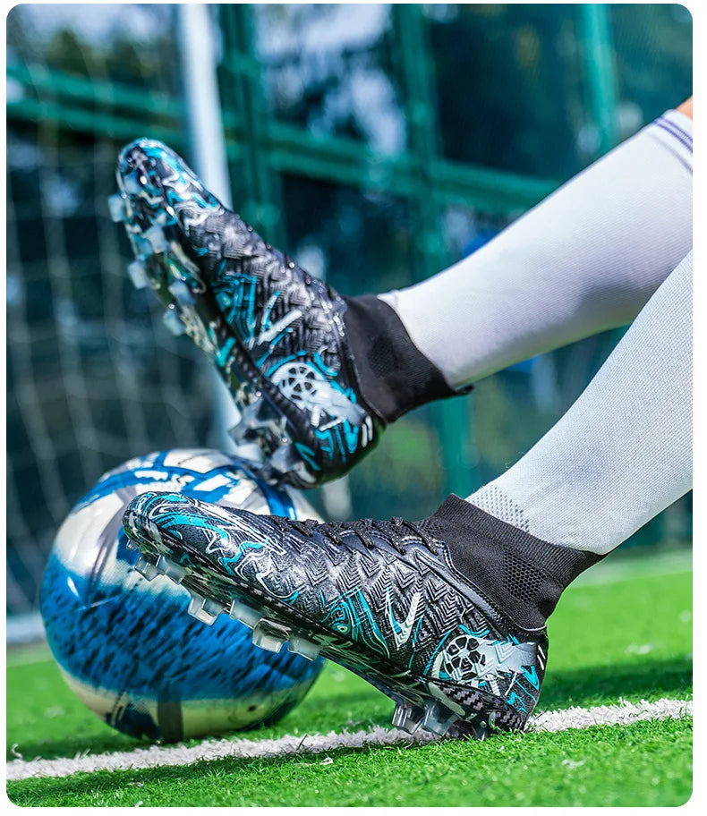 1 paire de chaussures de football pour adultes avec crampons TF, pour les étudiants, durables, antidérapantes, pour l'entraînement sur gazon et les matchs de football